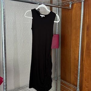 Black Sleeveless Dress with Ruched Side